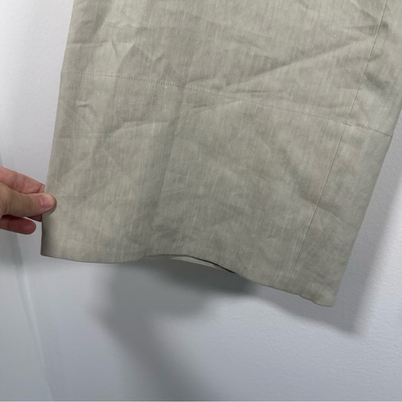 VINCE Crop Wide Leg Pant Light Dove Grey Linen Blend Stretch Size 2 - Picture 7 of 13